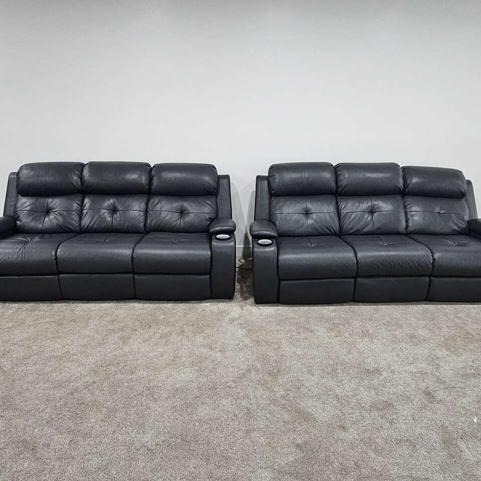 Diego Ebony Power Reclining Sofa w/ P… Furniture