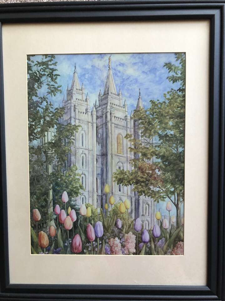 Salt Lake Temple Framed Stylized Print-Super Nice!