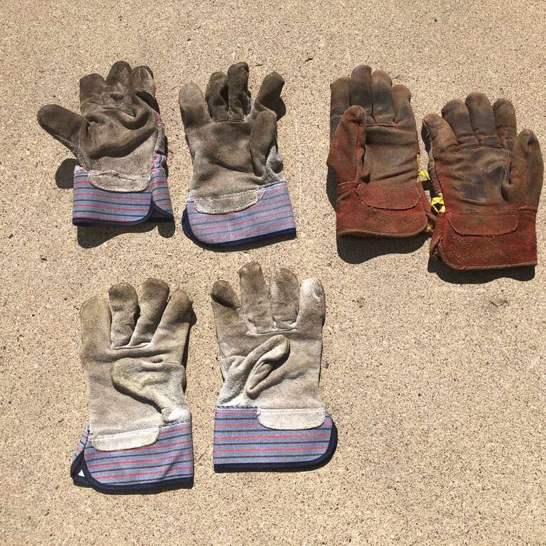 3 pairs of work gloves-2 recent 1 vintage