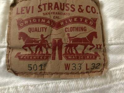 White Levis 501s Button Fly 33X32-$uper $aver!!