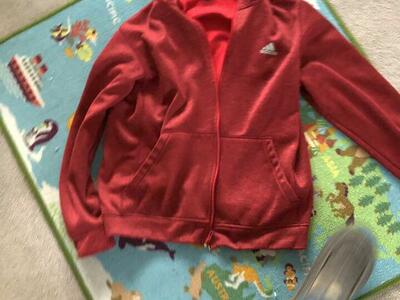 Multi-Red Adidas Climawarm Full Zip Hoodie Sz Lg!