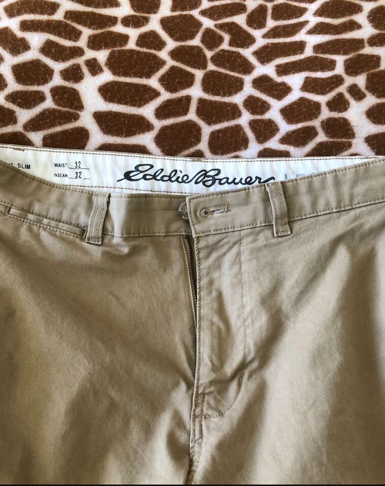 Eddie Bauer-Legend Wash-32X32-Khaki Chinos. $olid!