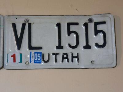 Vintage black and white utah plates