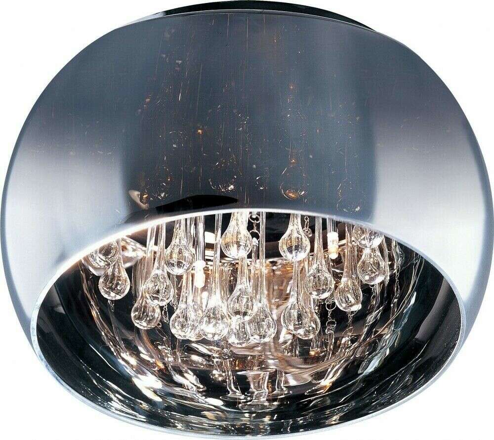 Sense-5 Light Flush Mount in Contemporary style high Polished Chrome Finish with Mirror Chrome Glass