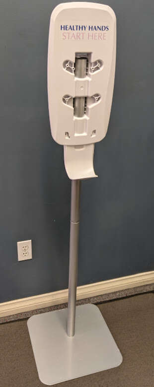 PURELL Hand Sanitizer Dispenser, Floor Stand, Touch Free, 1200mL, Gray Mfr #: 2424-DS **Less Than 1/2 Price**