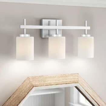 Brighton 3 Light Bathroom Vanity Light W/Frosted Glass