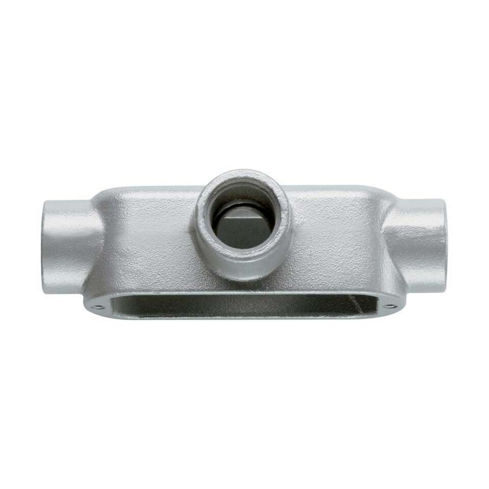 Eaton Crouse-Hinds series Form 5 conduit outlet body, Malleable iron, T shape, 1/2 Inch 16 T50M ***Less Than 1/2 Price***