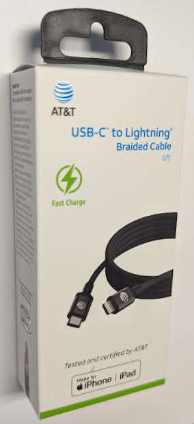 AT and T - 6FT USB-C to Lightning Braided Cables