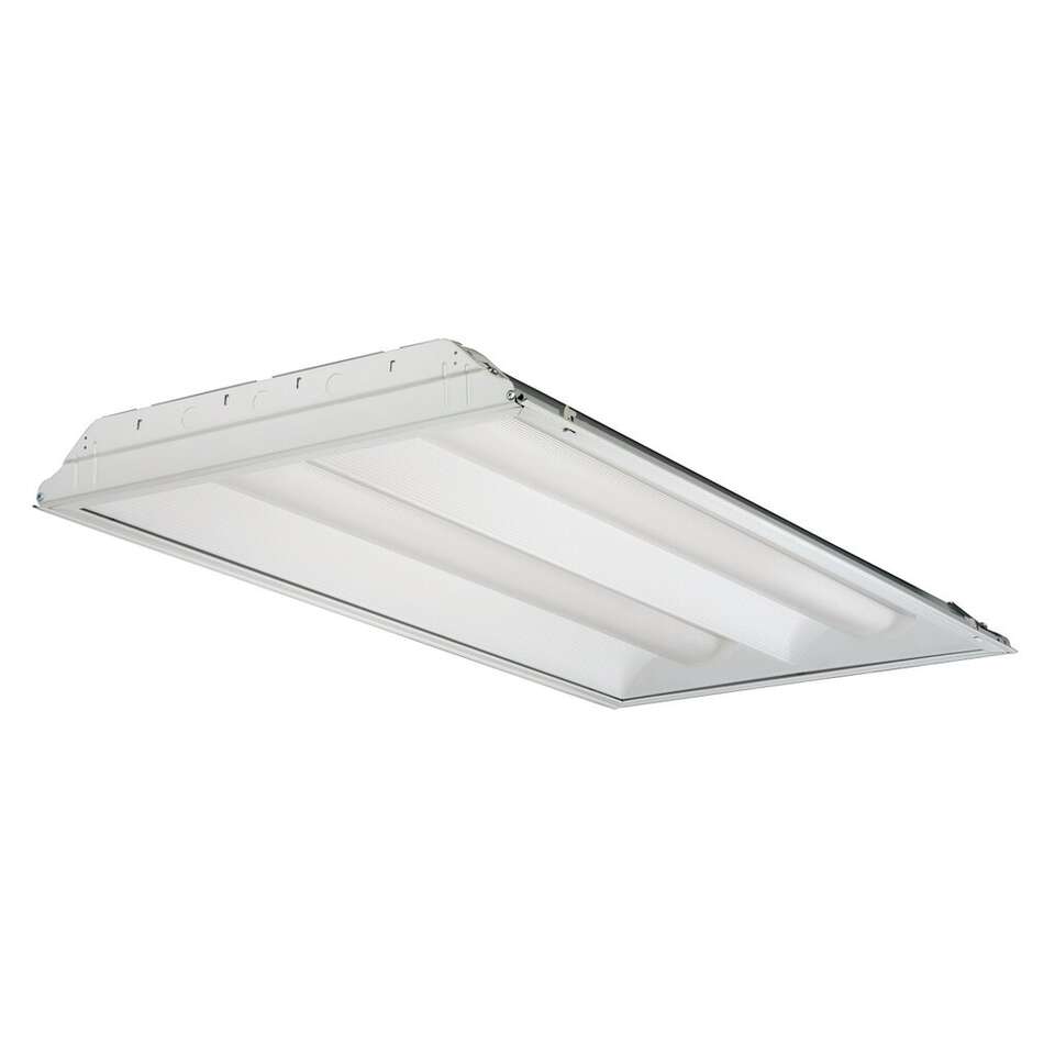 Lithonia Lighting® 4 foot Troffer, with 2 T8 Fluorescent Lamps, 55 W Fixture, or Free 12 watt LED upgrade 120 VAC