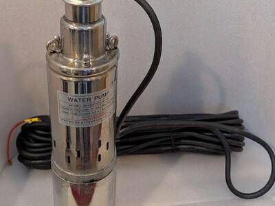 Solar Water Pump DC 12V Red HighLift Screw Submersible for Fish Pond or Agricultural Irrigation