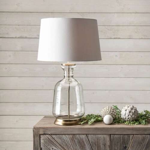*More Than Half Off*   Eagan 24-Inch Emma Clear Glass Table Lamp