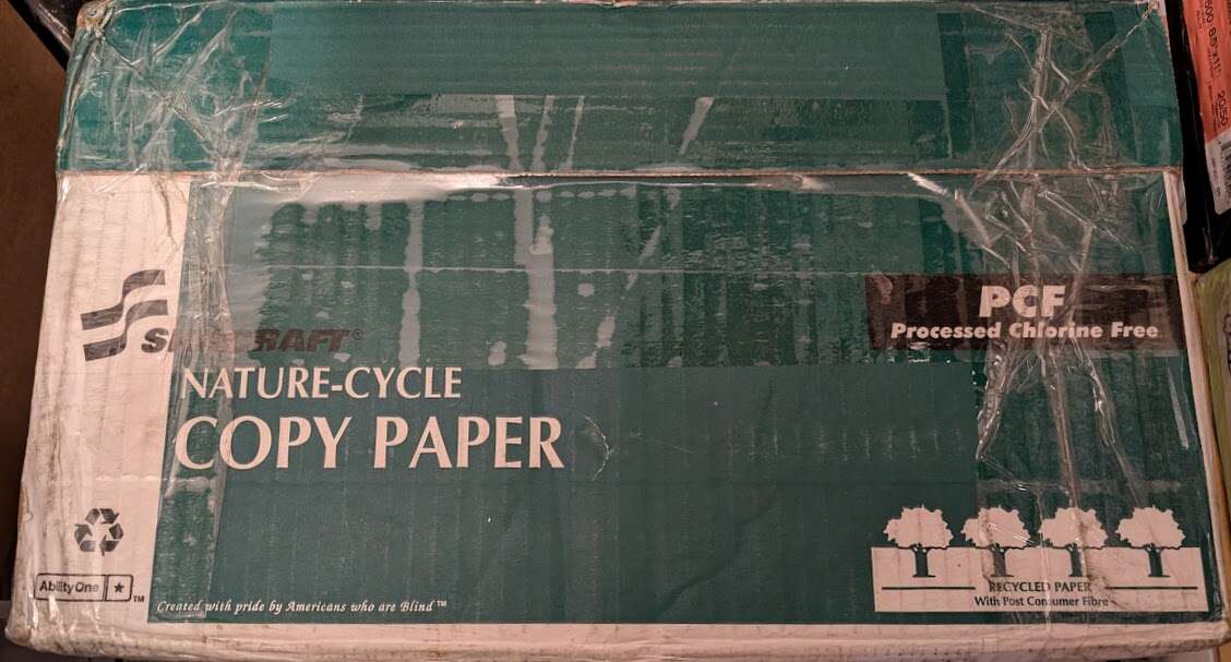 SKILCRAFT Nature-Cycle Chlorine-Free Copy Paper, White, Letter (8.5 x 11 inches), 5000 Sheets Per Case, 20 Lb, 92 Brightness