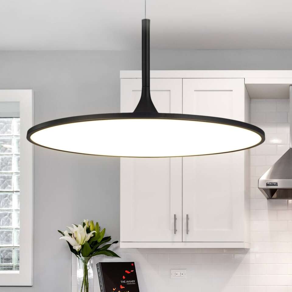 VONN Salm 24" LED Chandelier Pendant Black Modern