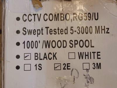 New 1000' CCTV RG59 black cable