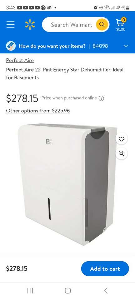 NEW Perfect Aire 1500 dehumidifier