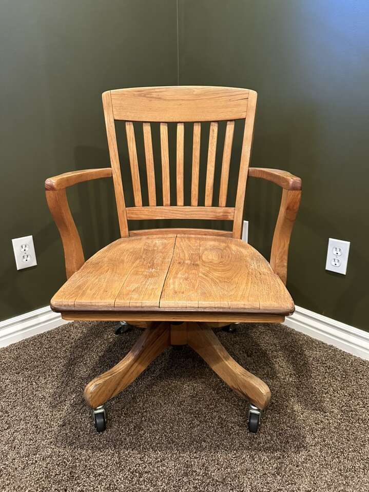 Vintage Antique Wooden Office Chair