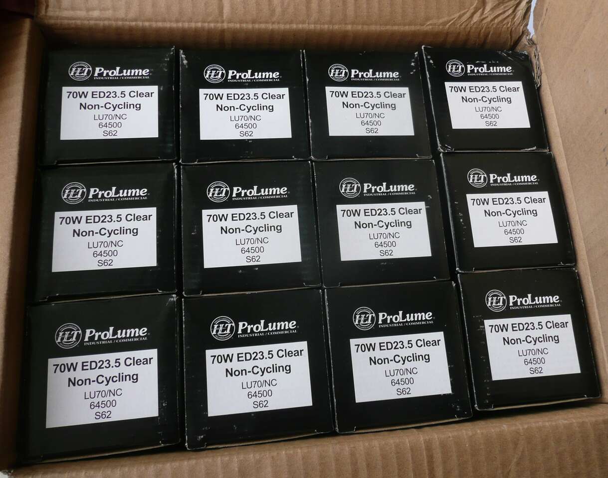 TWELVE (12) Halco Prolume 64500 LU70/NC 70W E39 base, Clear Non-cycling lamps