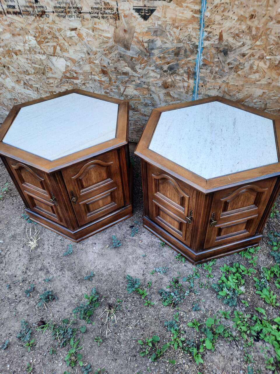 matching end tables with granite top