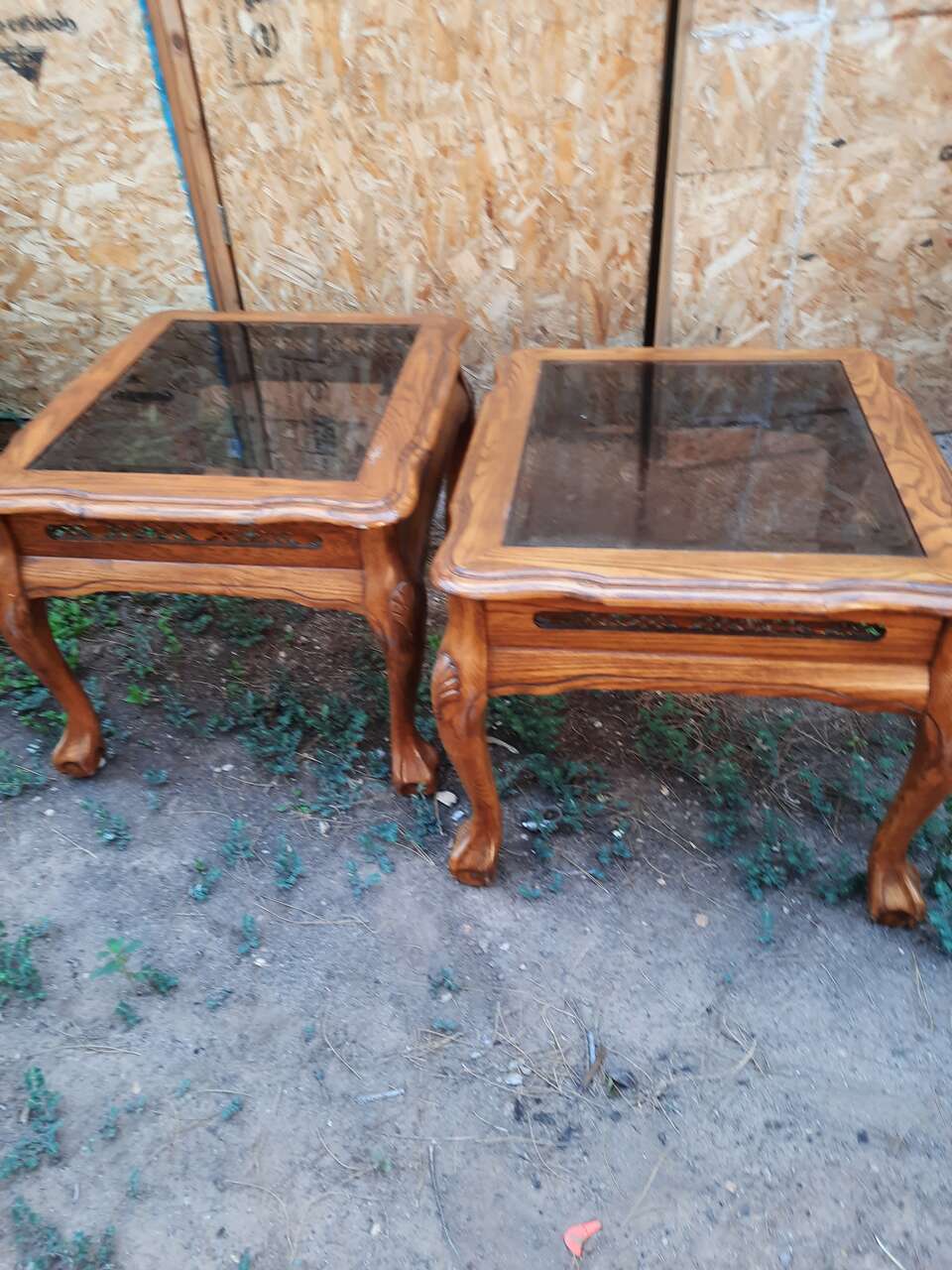 matching side tables with glass top