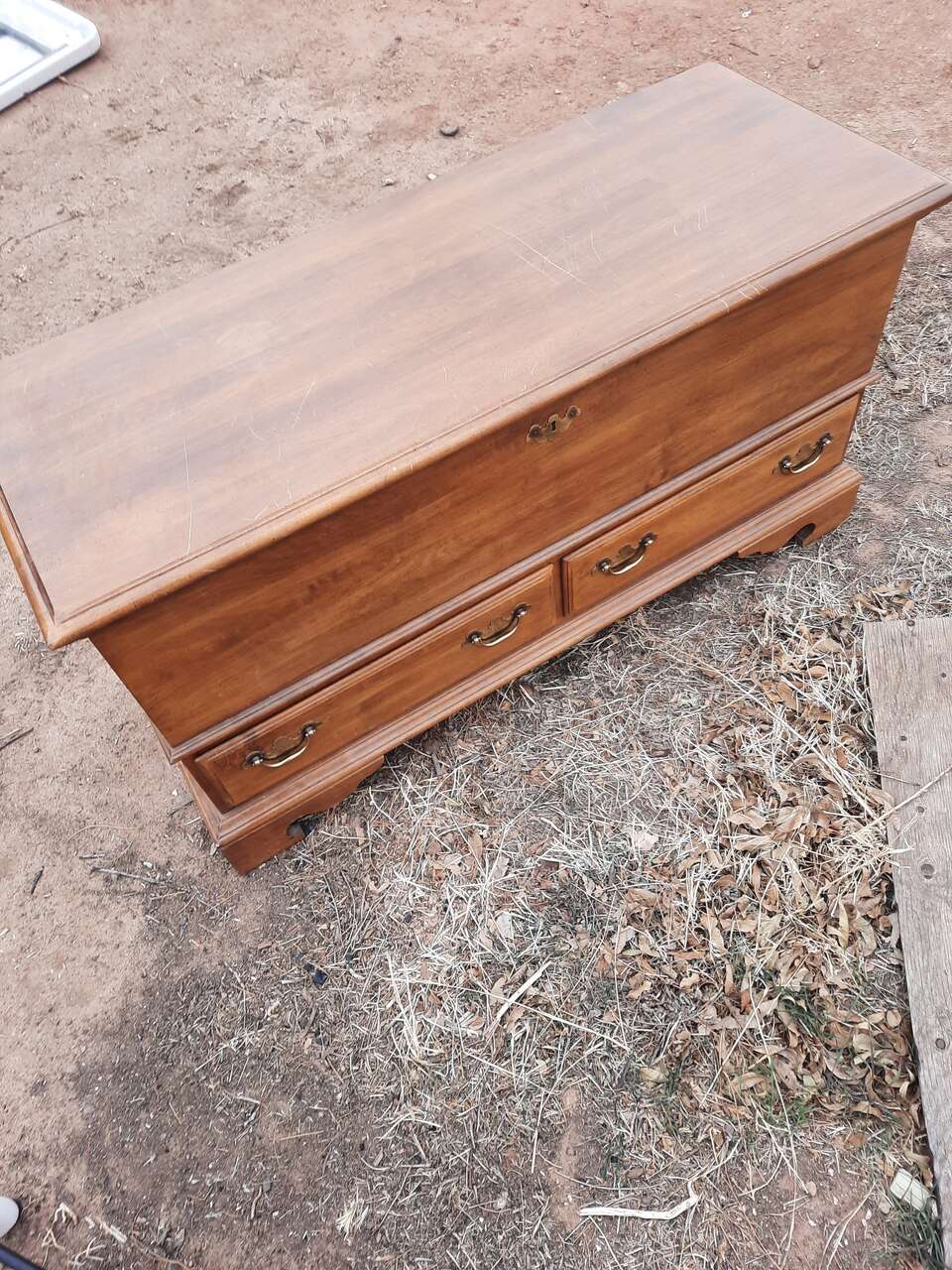 wood storage chest with drawers