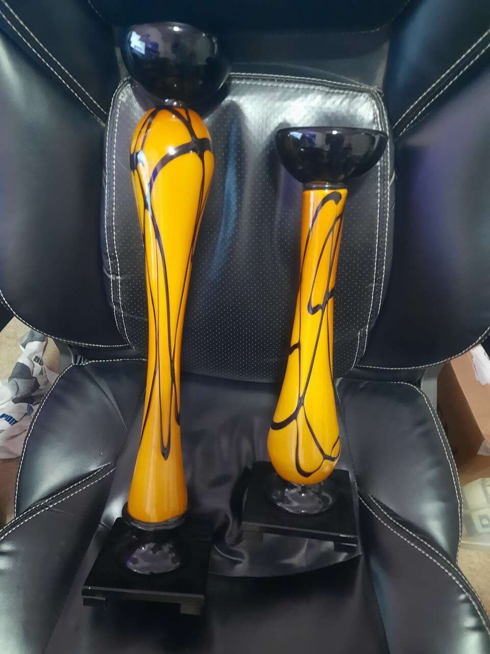 art glass candleholders