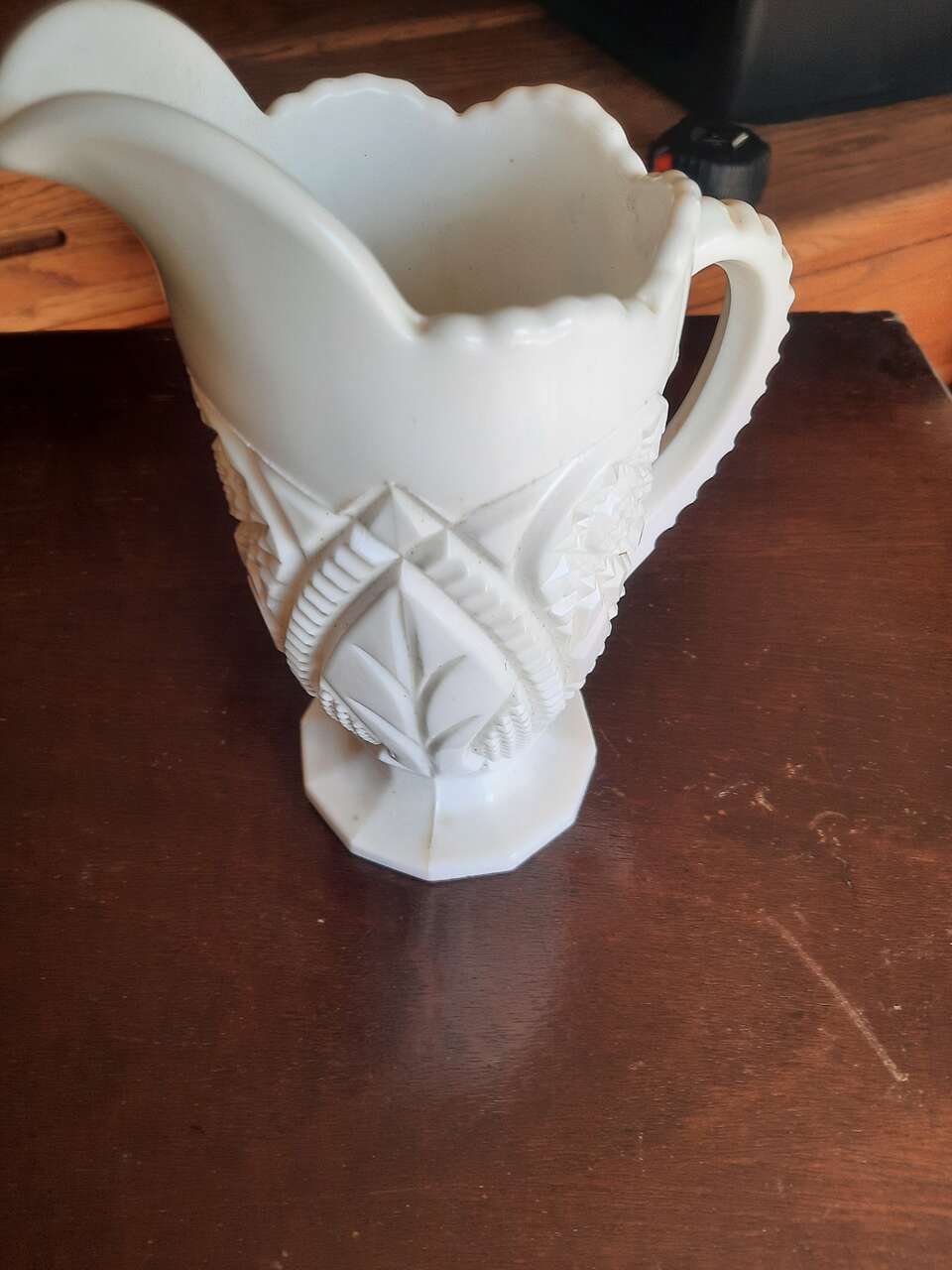 Milk glass pitcher