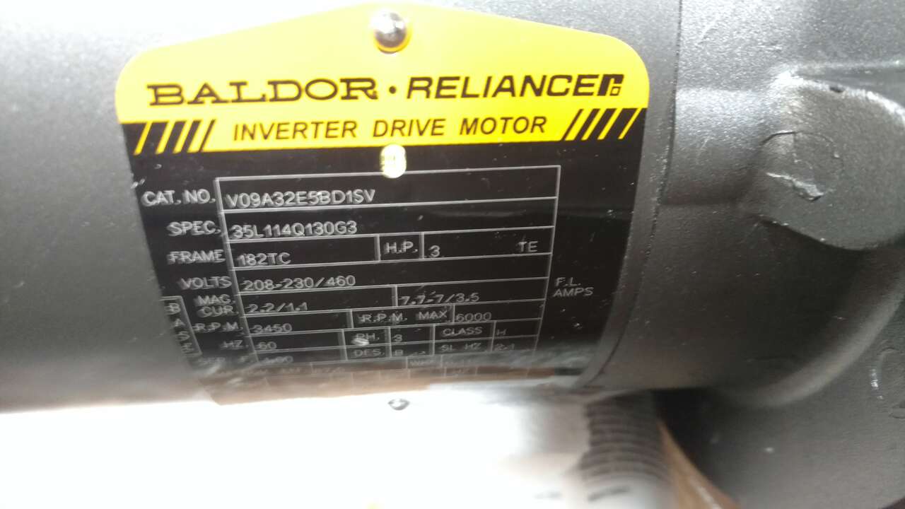 Baldor Motor Model V09A32E5BD1SV