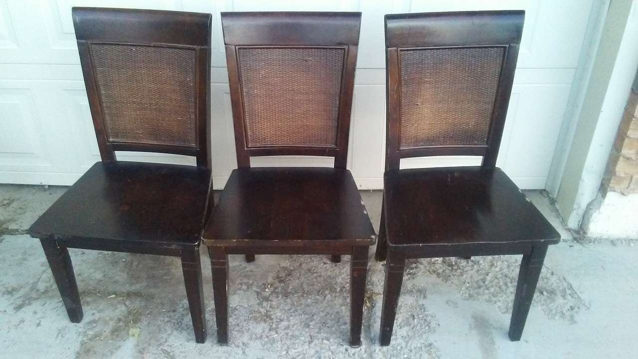 Set of 3 wood chairs