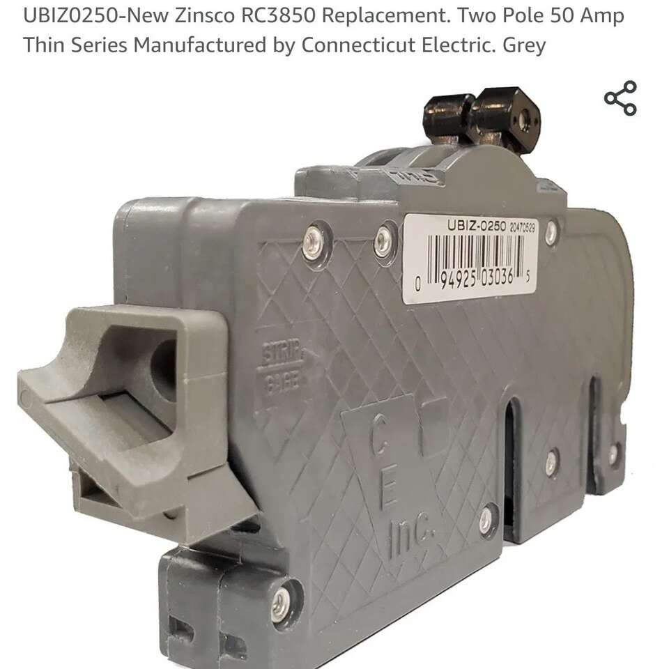 Zinsco RC3850 breaker. 50 AMP 2 pole