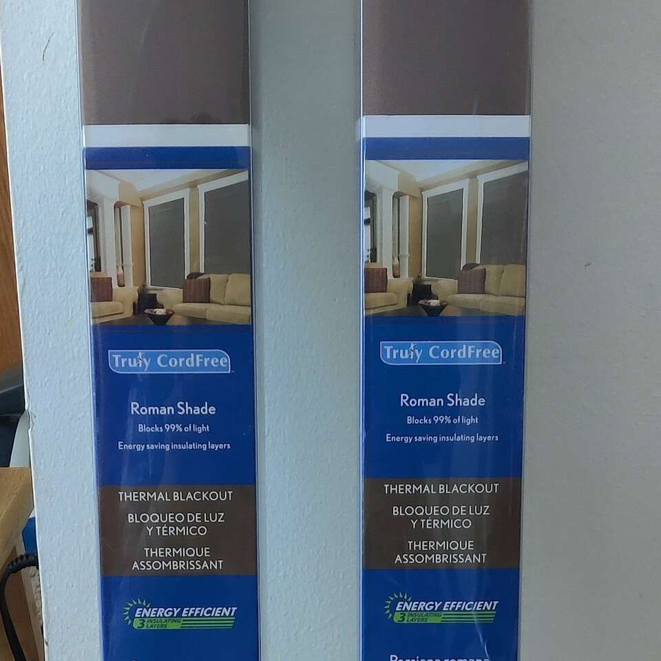 Thermal blackout Roman Shade in chocolate