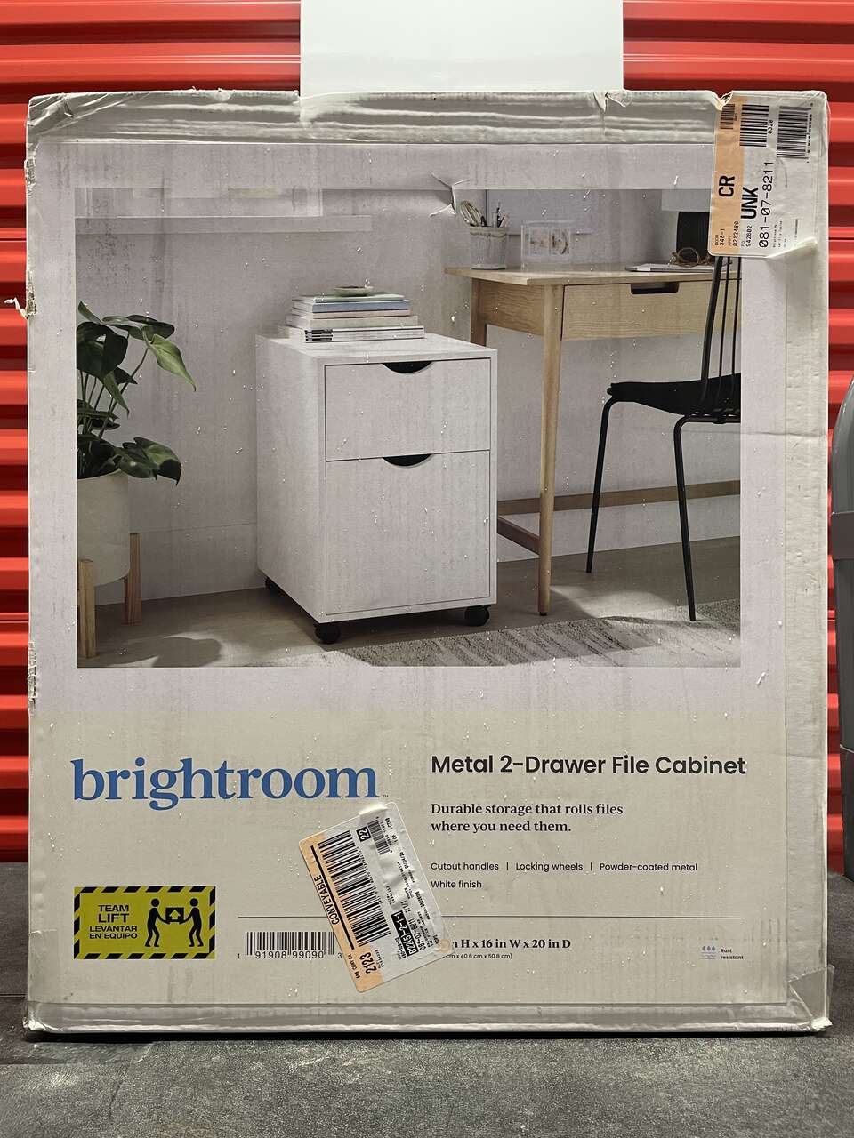 [NEW] Brightroom 2-Drawer Rolling Metal File Cabinet