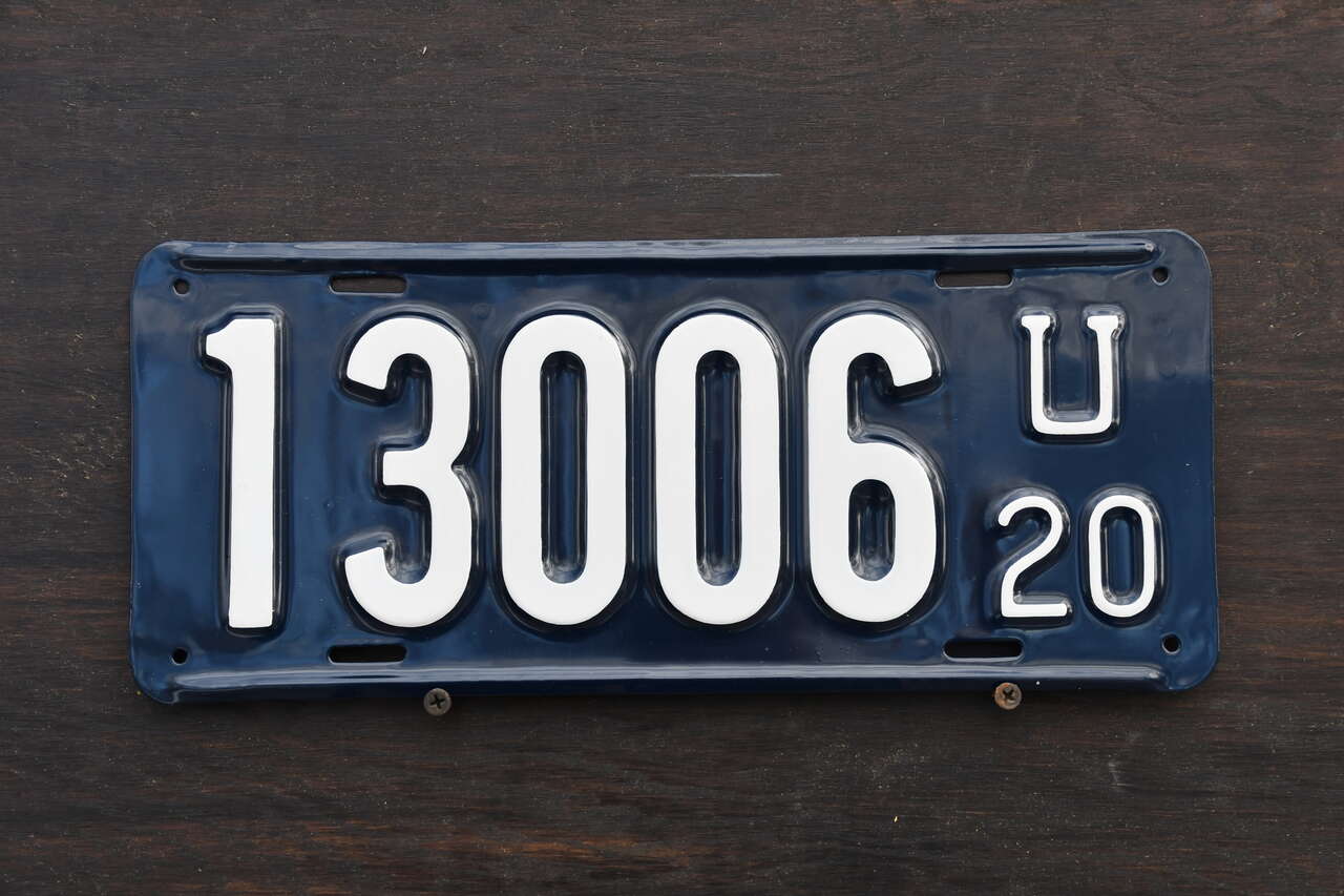 1920 Utah License Plate - Restored 102 years old.