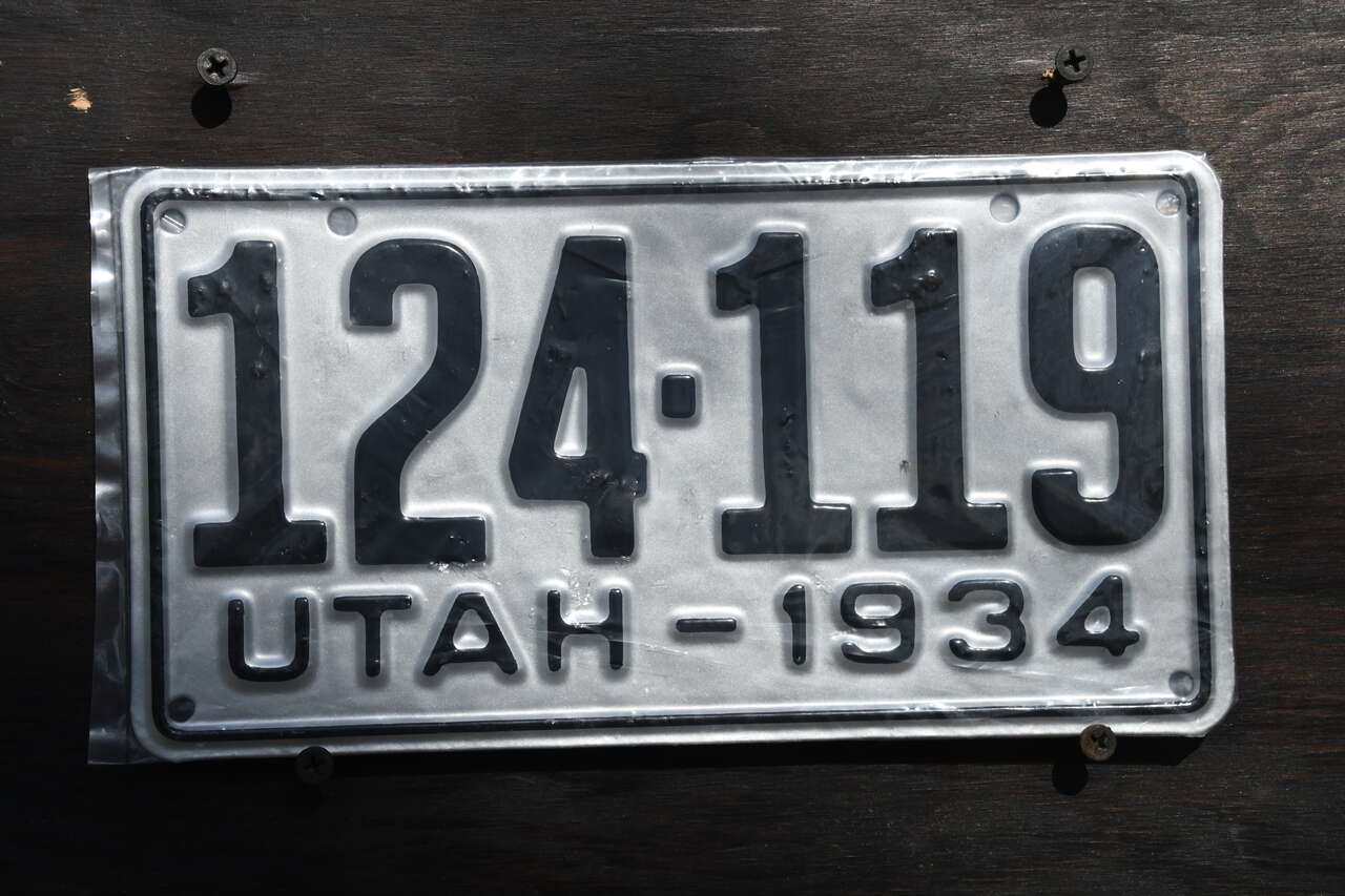 1934 Repaint Utah License Plate