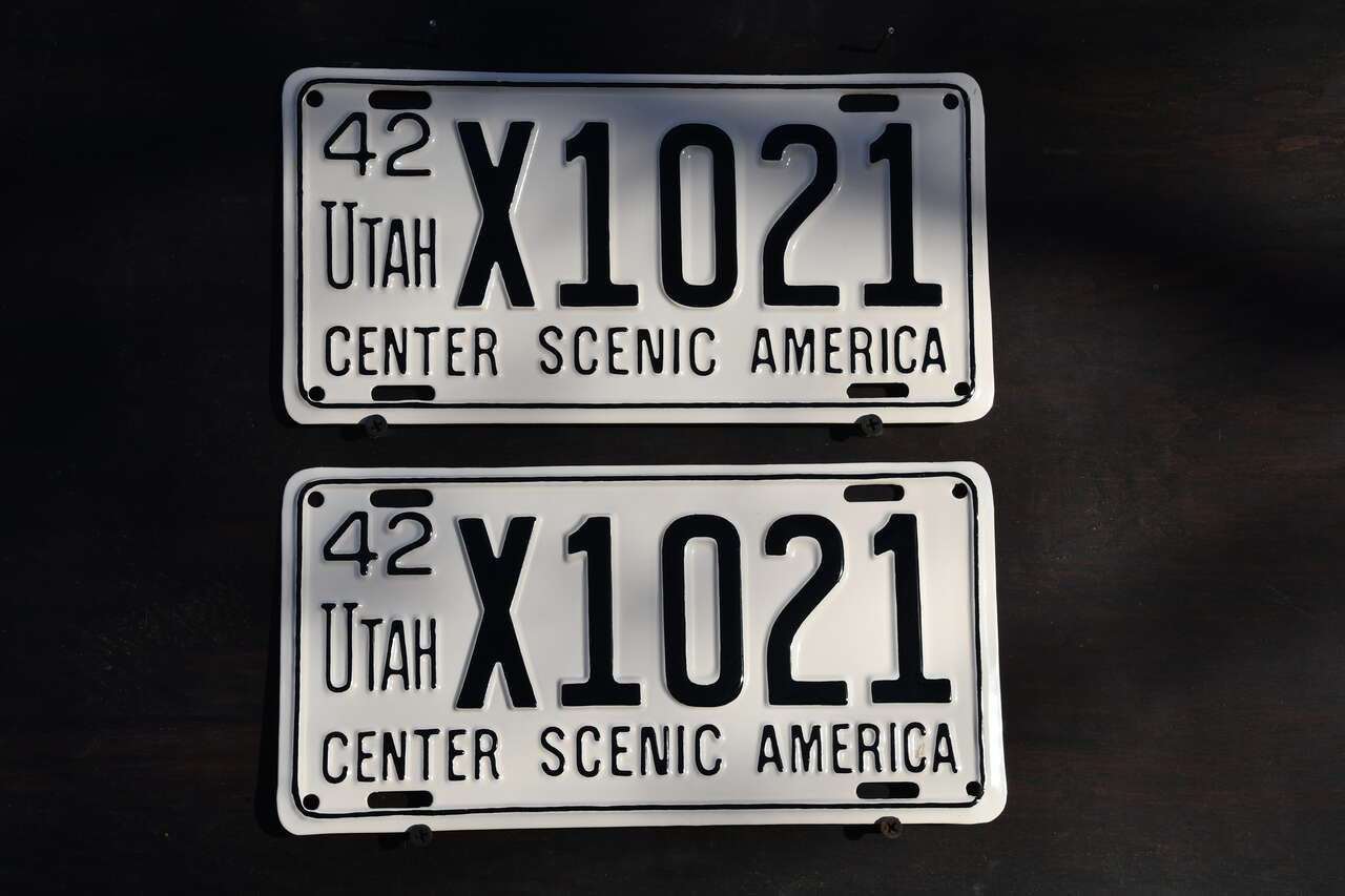 1942 Restored  Utah License Plate Pair #X1021