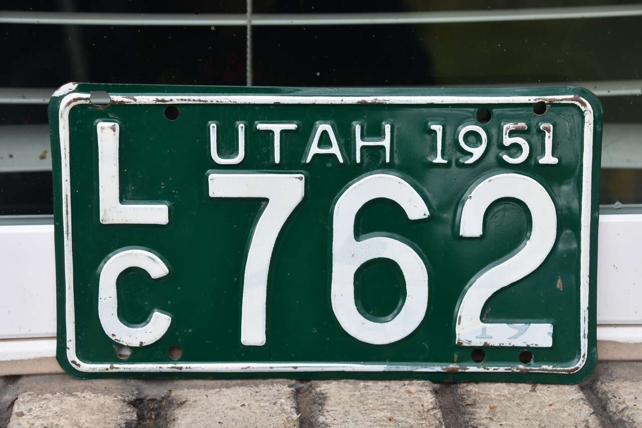 1951 Utah License Plate.  # LC 762