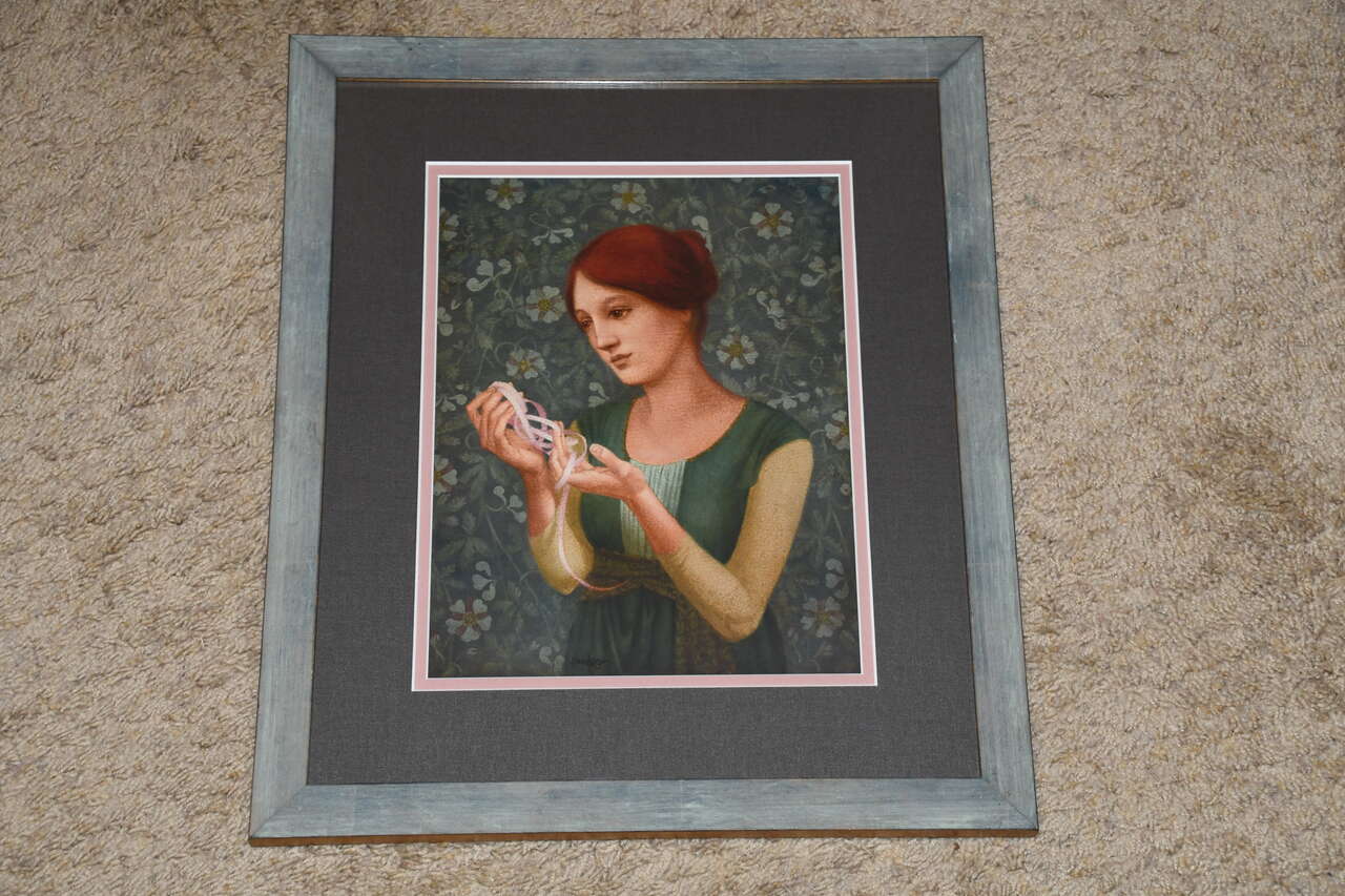 "THE PINK RIBBON" Picture by JAMES CHRISTENSEN ~ 17" x 15" Including the Frame ~ BIG HORN GALLERY