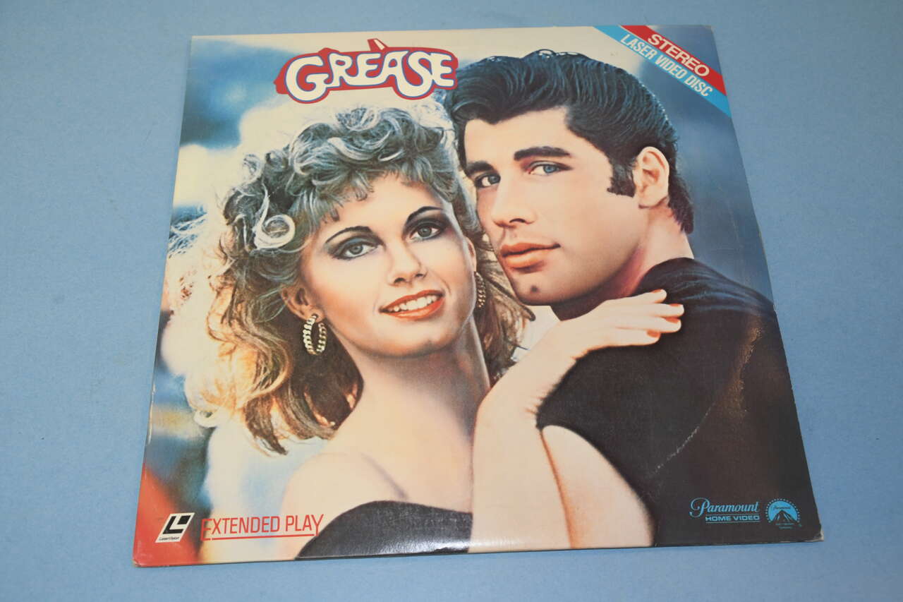 Vintage 1977 GREASE LASER VIDEO DISC ~ JOHN TRAVOLTA & OLIVIA NEWTON JOHN