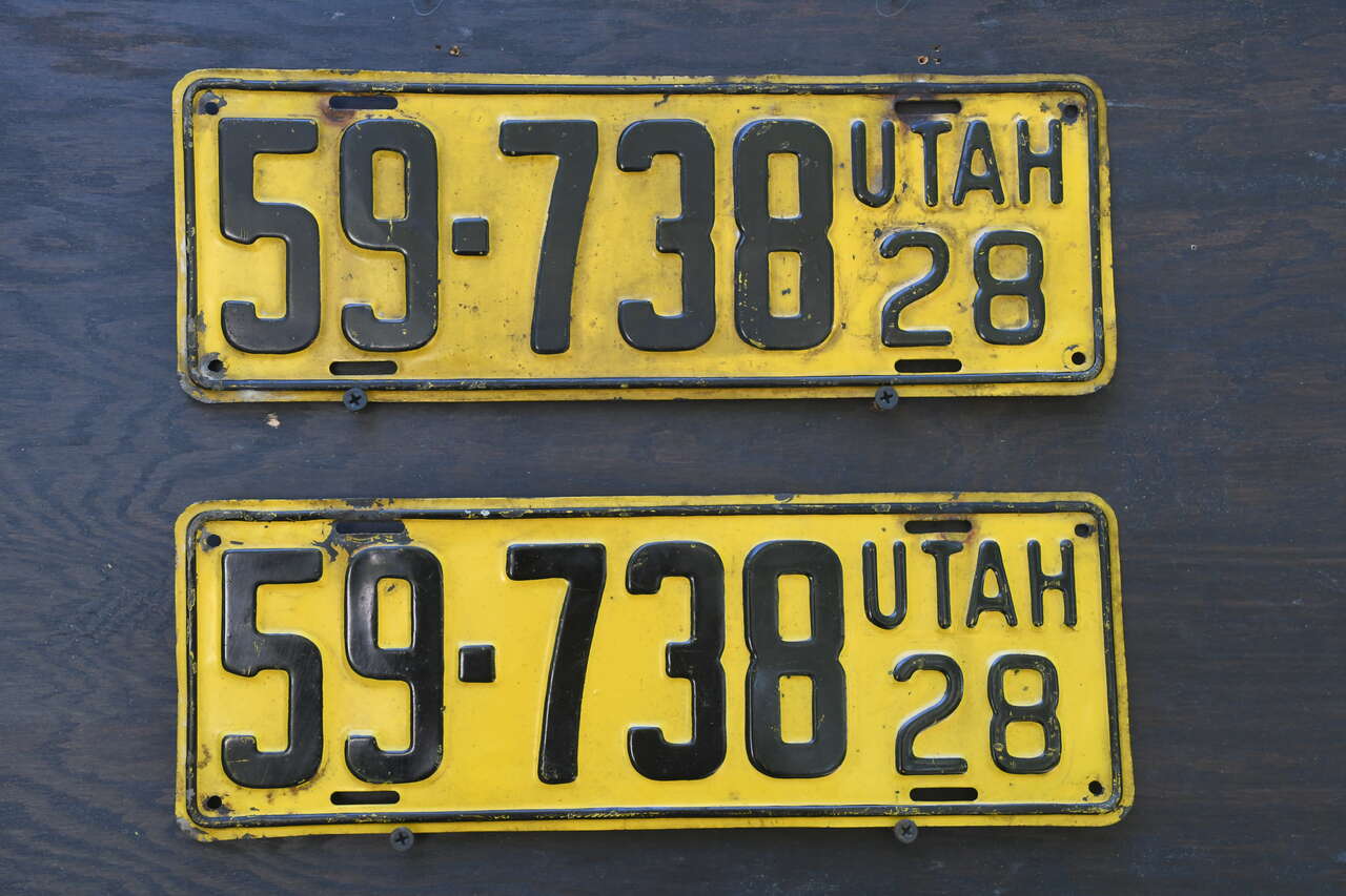 Utah 1928 Pair License Plate 59-738