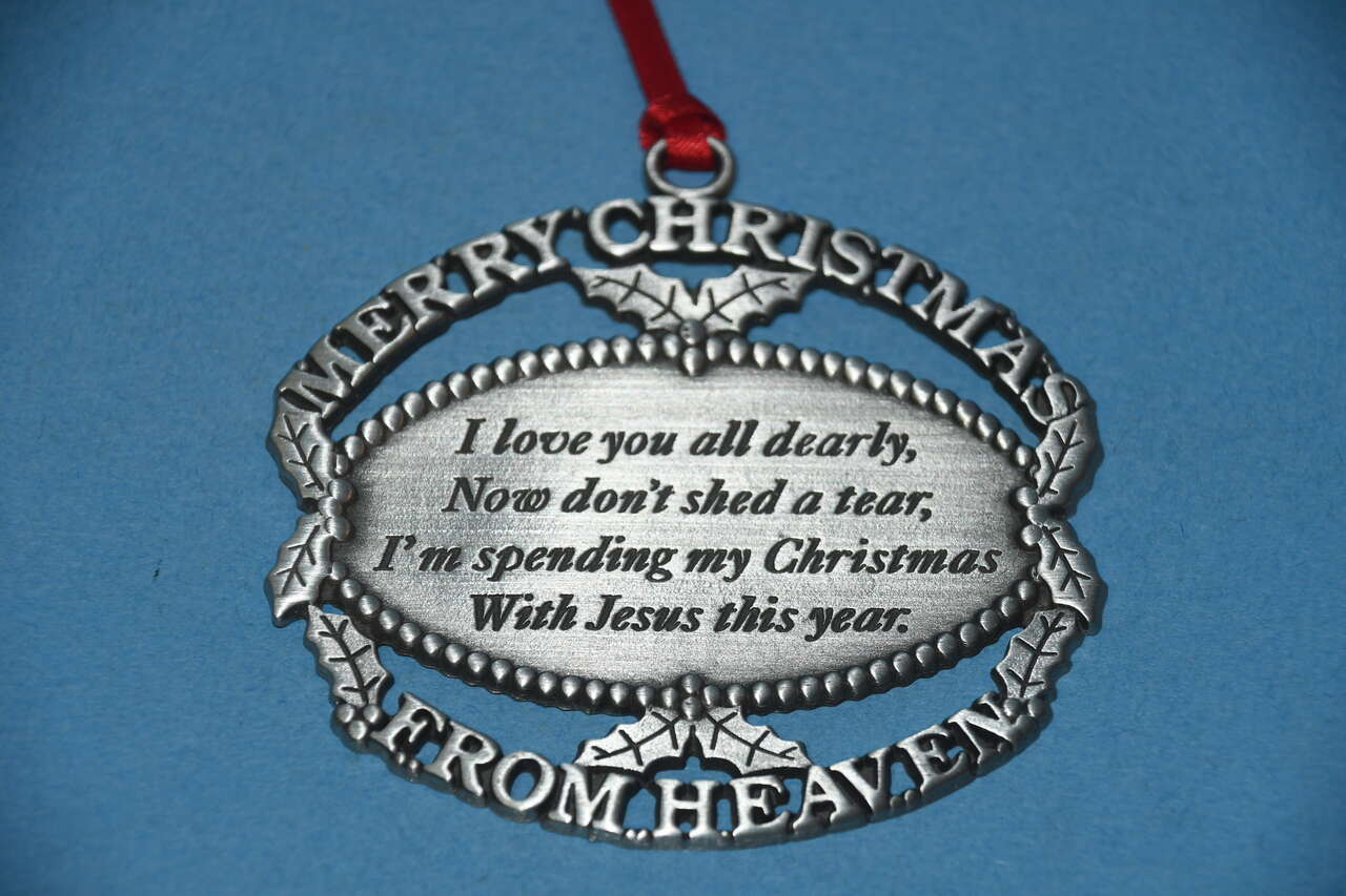 "MERRY CHRISTMAS FROM HEAVEN" ORNAMENT ~ REMEMBERING A LOVED ONE