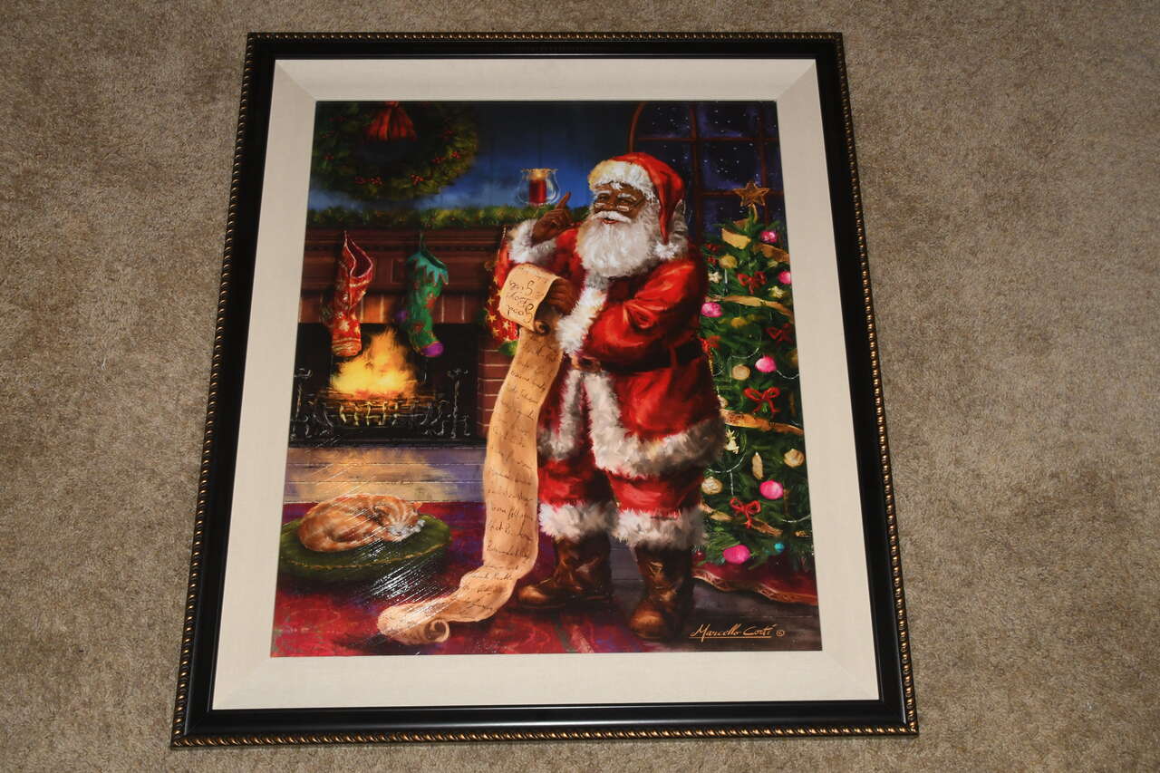LARGE SANTA PICTURE ~ 26" x 30" FRAMED ~ HOBBY LOBBY ~ NICE!