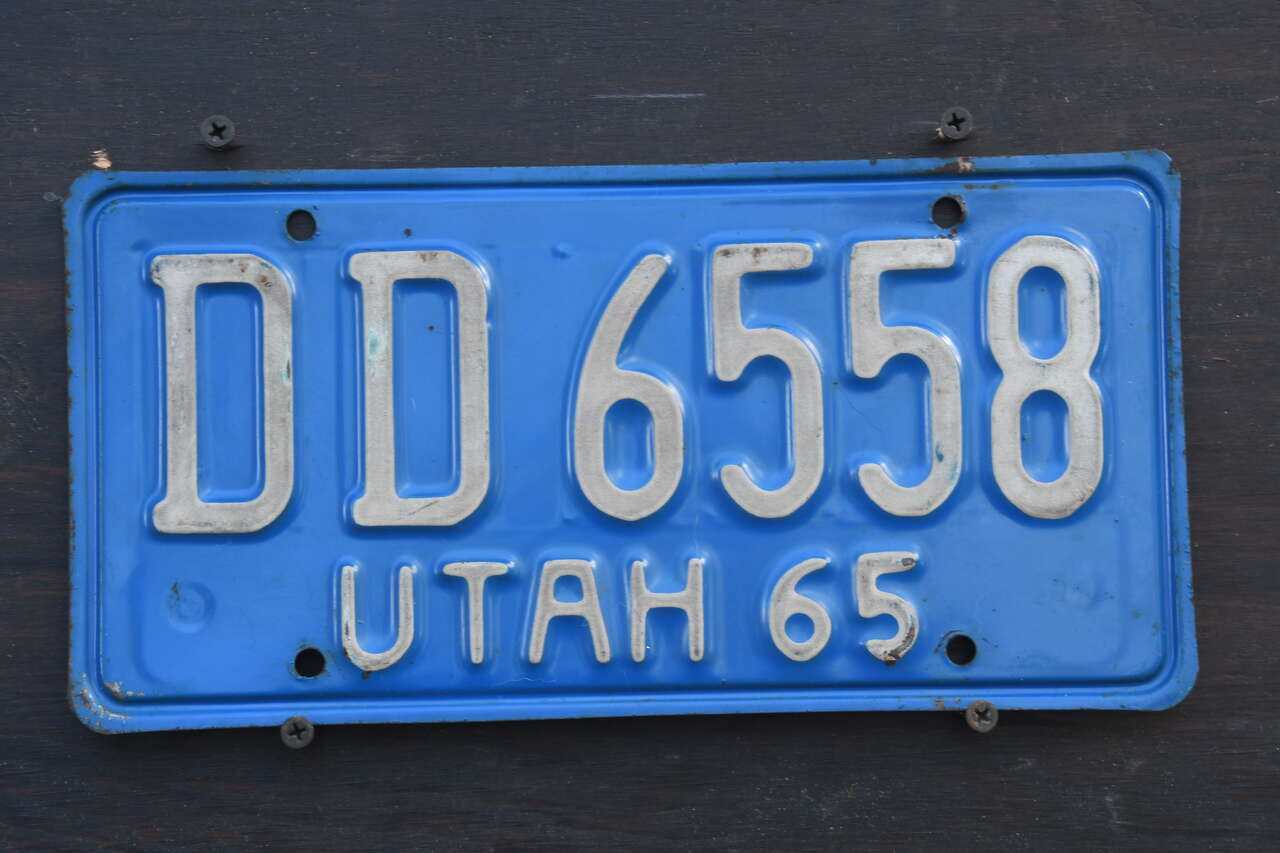 1965 Single Utah License Plate