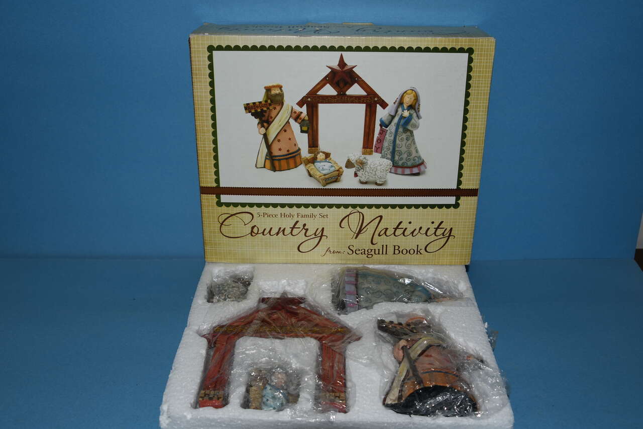 NEW "COUNTRY NATIVITY" ~ 5 piece HOLY FAMILY ~ STABLE 6" ~ CHRISTMAS