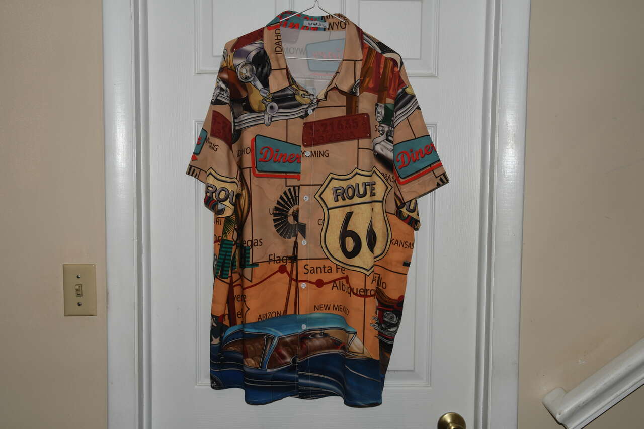 MEN'S ROUTE 66 SHIRT ~ SIZE 2XL ~ BUTTON DOWN ~ SHORT SLEEVE ~ CLEAN!