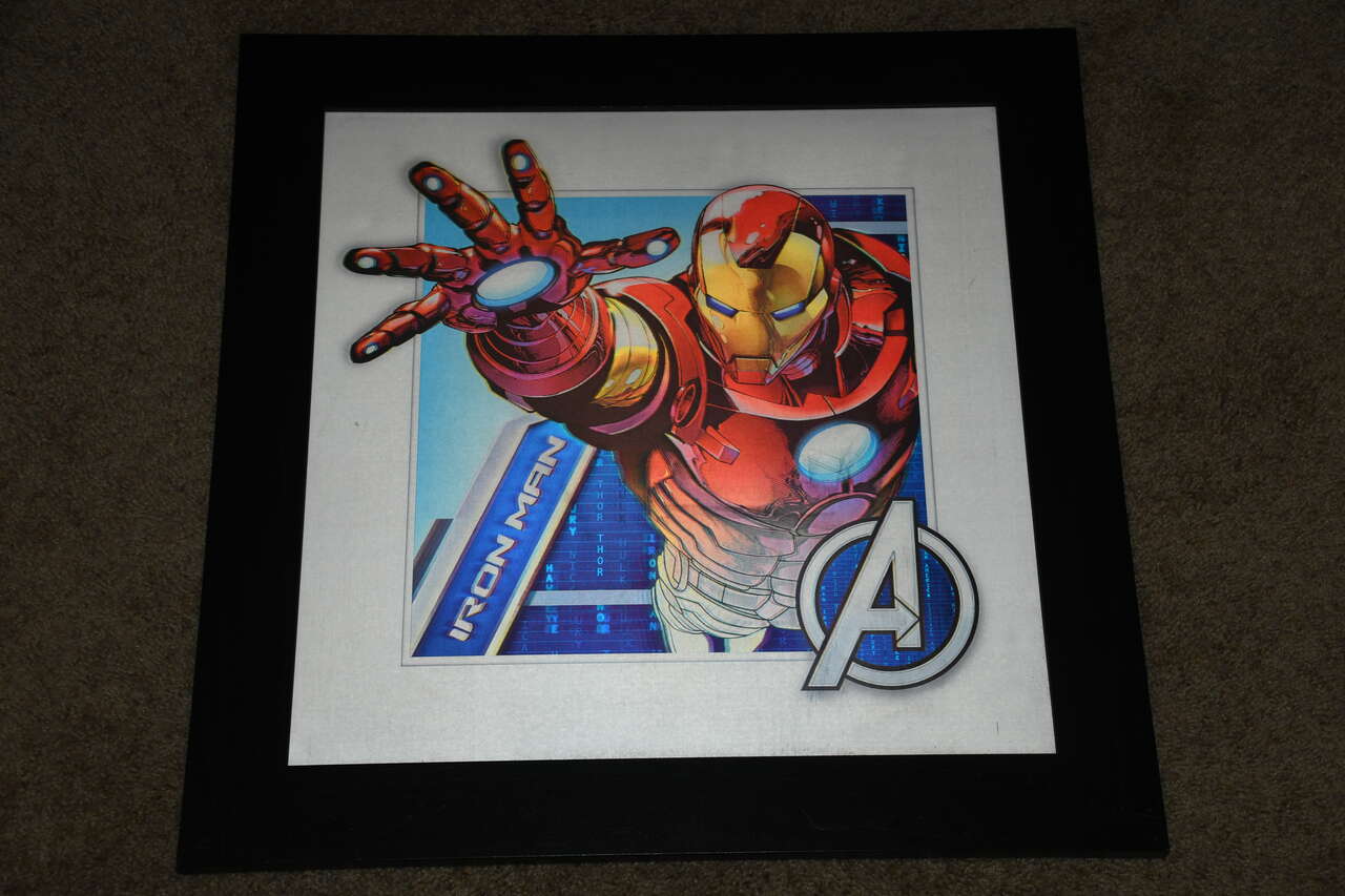 IRON MAN 3D PICTURE ~ 20" x 20" FRAMED ~ MARVEL COMICS ~ HOBBY LOBBY