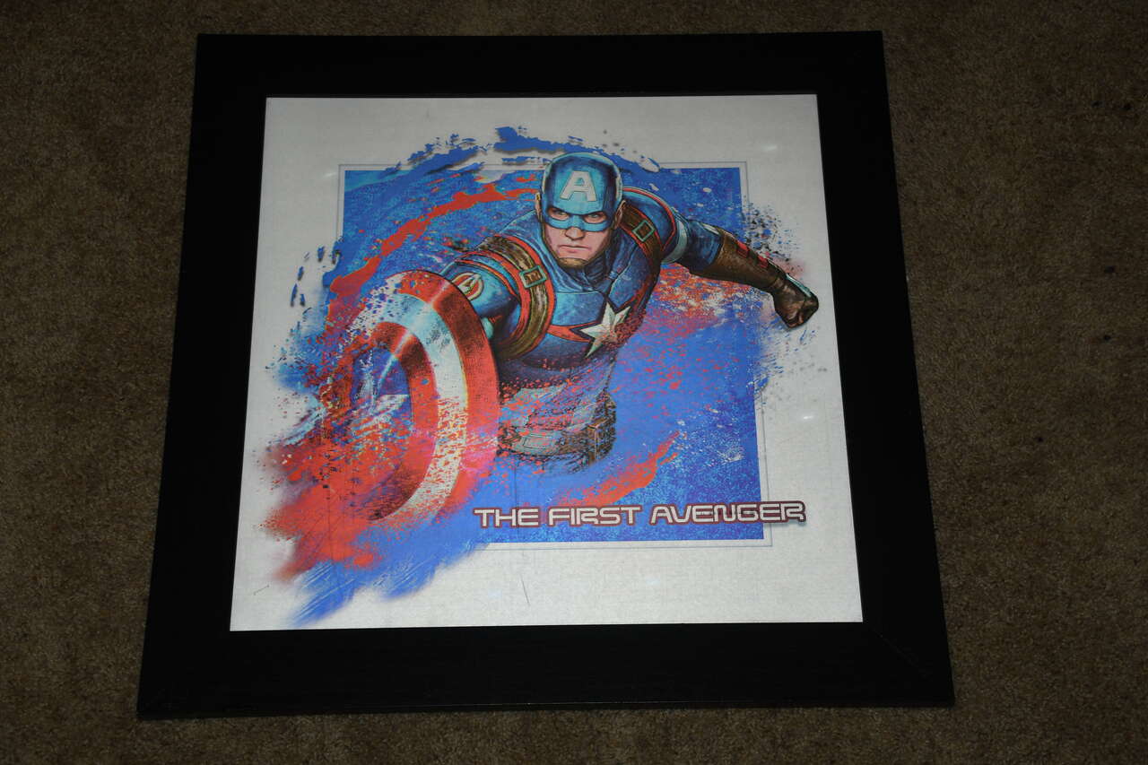THE FIRST AVENGER 3D PICTURE ~ 20" x 20" FRAMED ~ MARVEL COMICS ~ HOBBY LOBBY