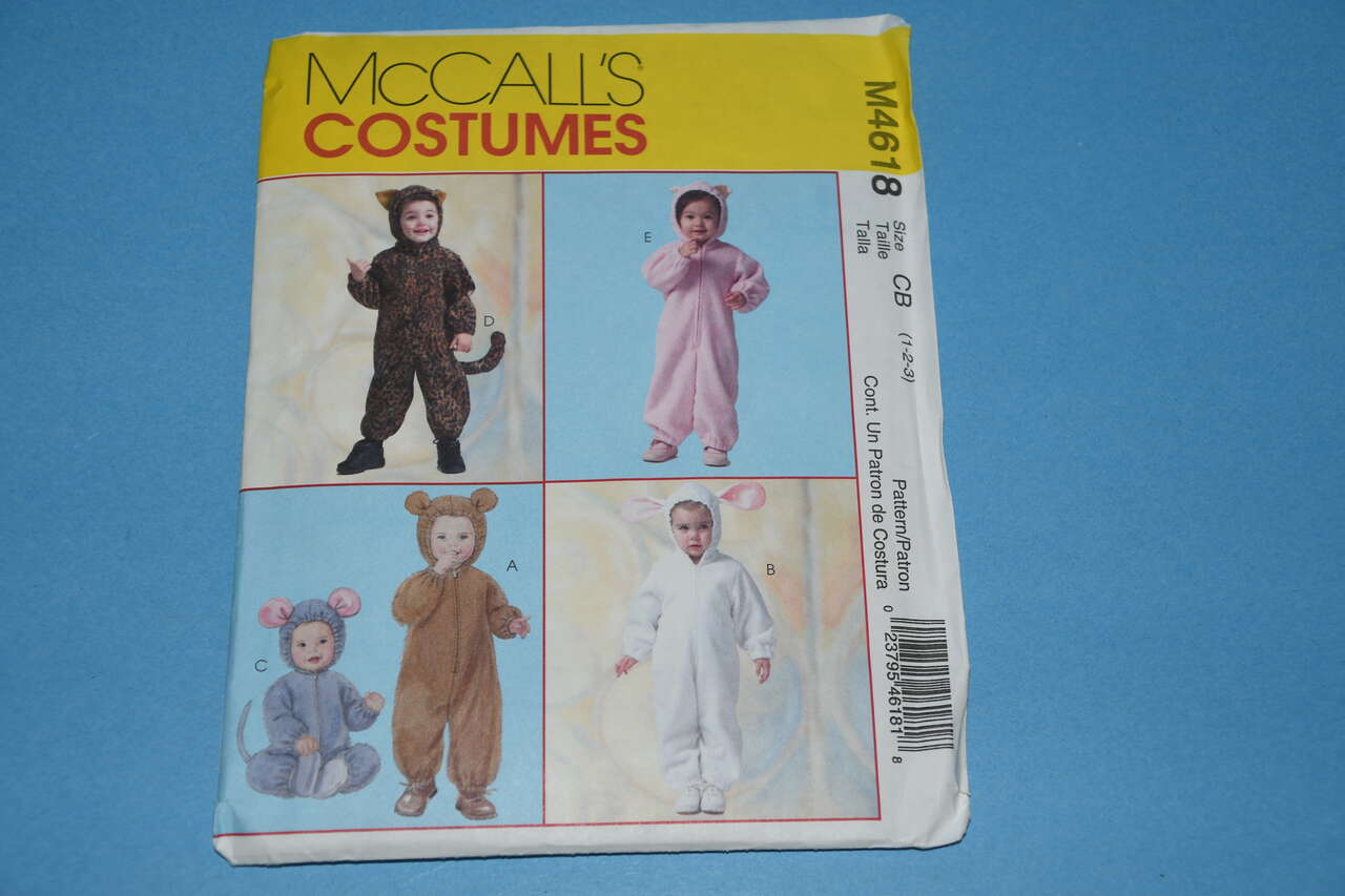 McCALL'S CHILDRENS ANIMAL COSTUME PATTERNS ~ Size CB (1,2,3) ~ UNCUT ~ FACTORY FOLDED