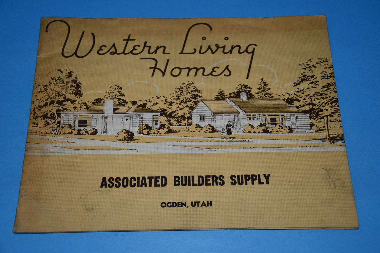 VINTAGE "WESTERN LIVING HOMES" BOOKLET of HOUSE PLANS ~ ASSOCIATED BUILDERS SUPPY OGDEN UTAH