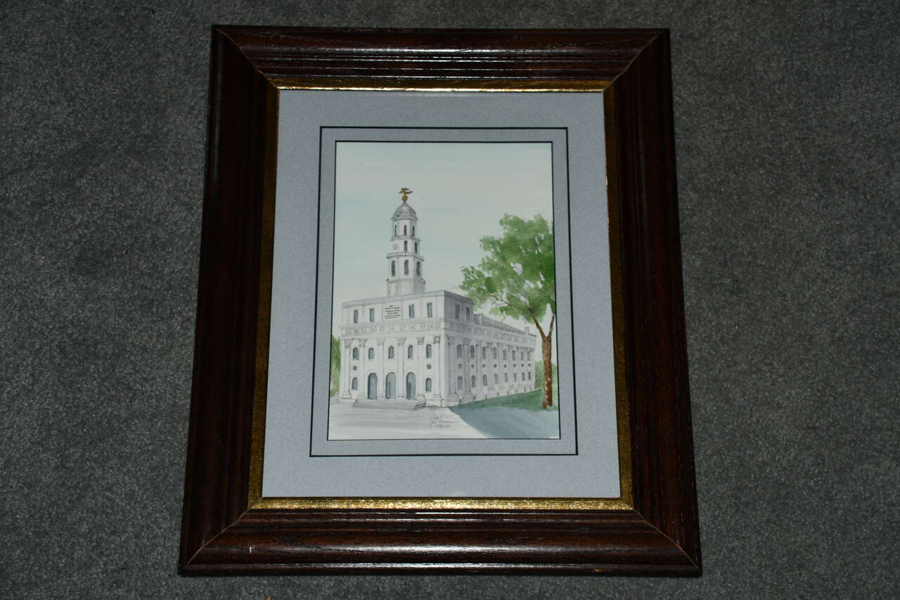 "NAUVOO TEMPLE PICTURE" ~ 15" x 18" FRAMED ~ SIGNED & NUMBERED ~ BEAUTIFUL!