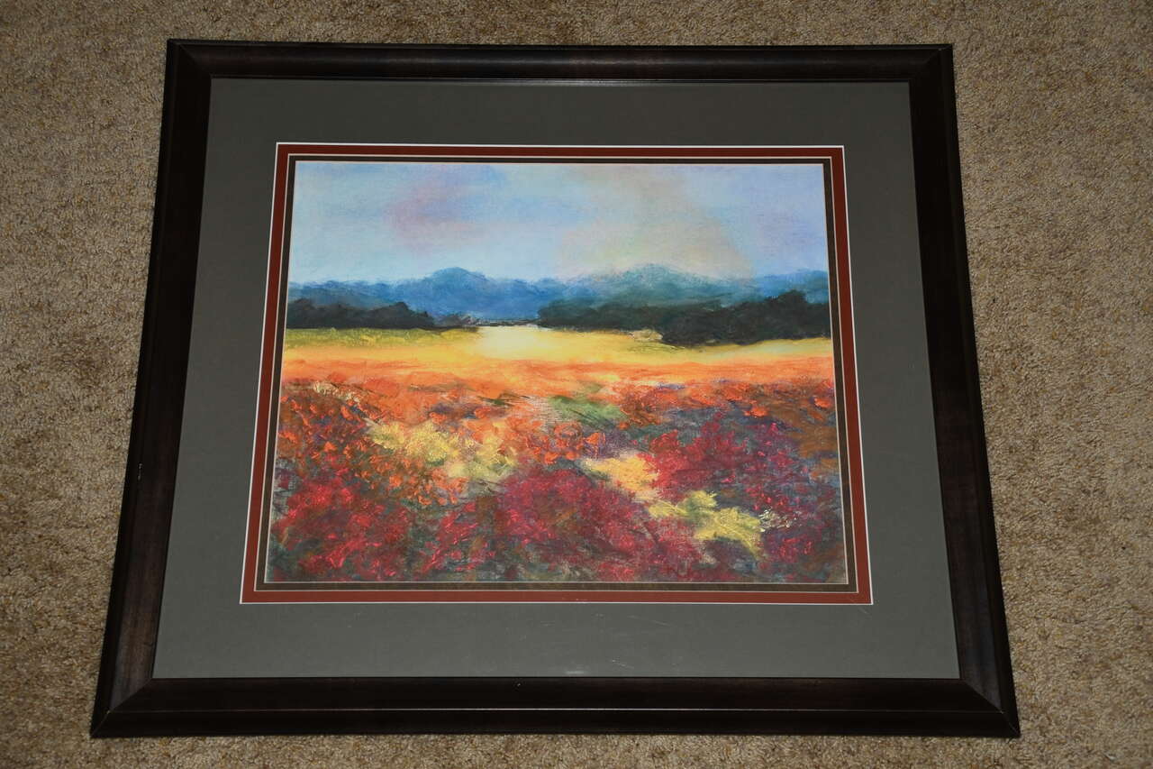 "SEA OF YELLOW" GICLEE ON WATERCOLOR PICTURE ~ SIGNED KAY CHAPMAN ~ LIMITED EDITION ~ 14" x 17" FRAMED ~ CERTIFICATE