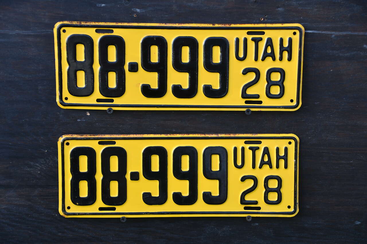 Utah Original 1928 License Plate Pair